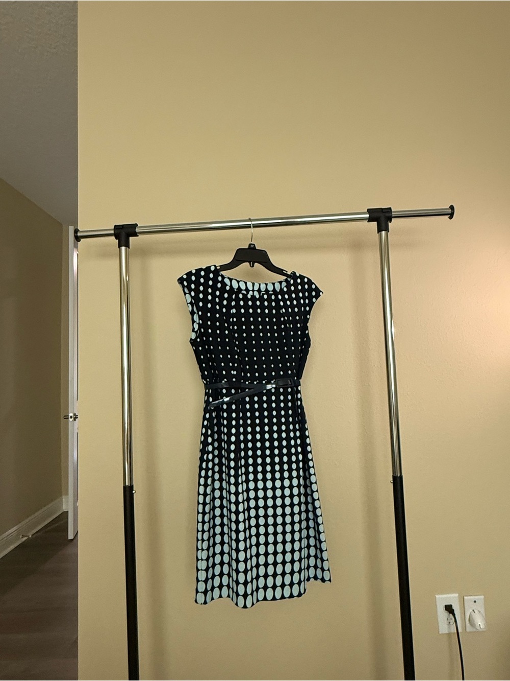 Navy and Light Blue Polka Dot Dress